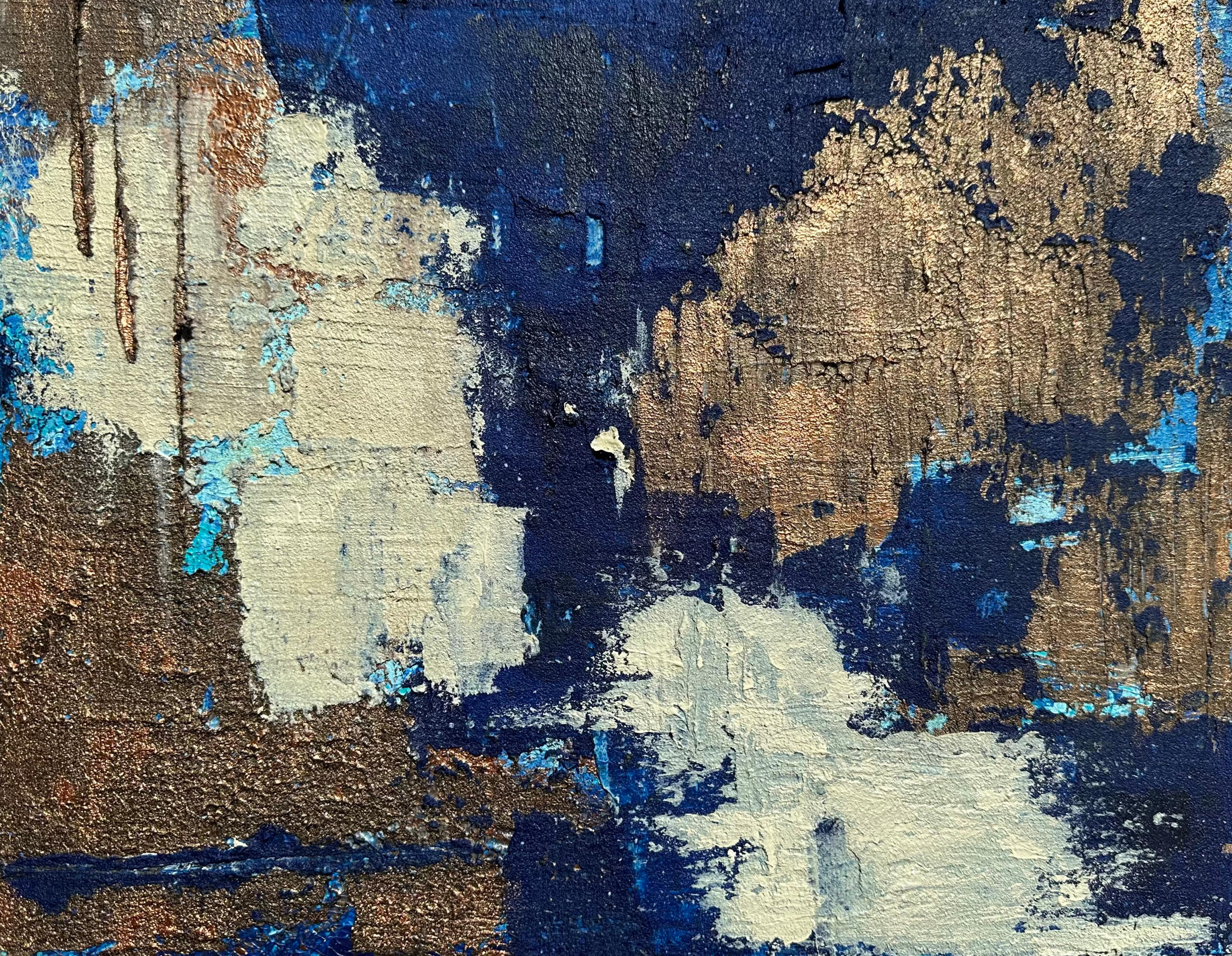 Lost in the rain forest- Abstract Oil and cold was on canvas