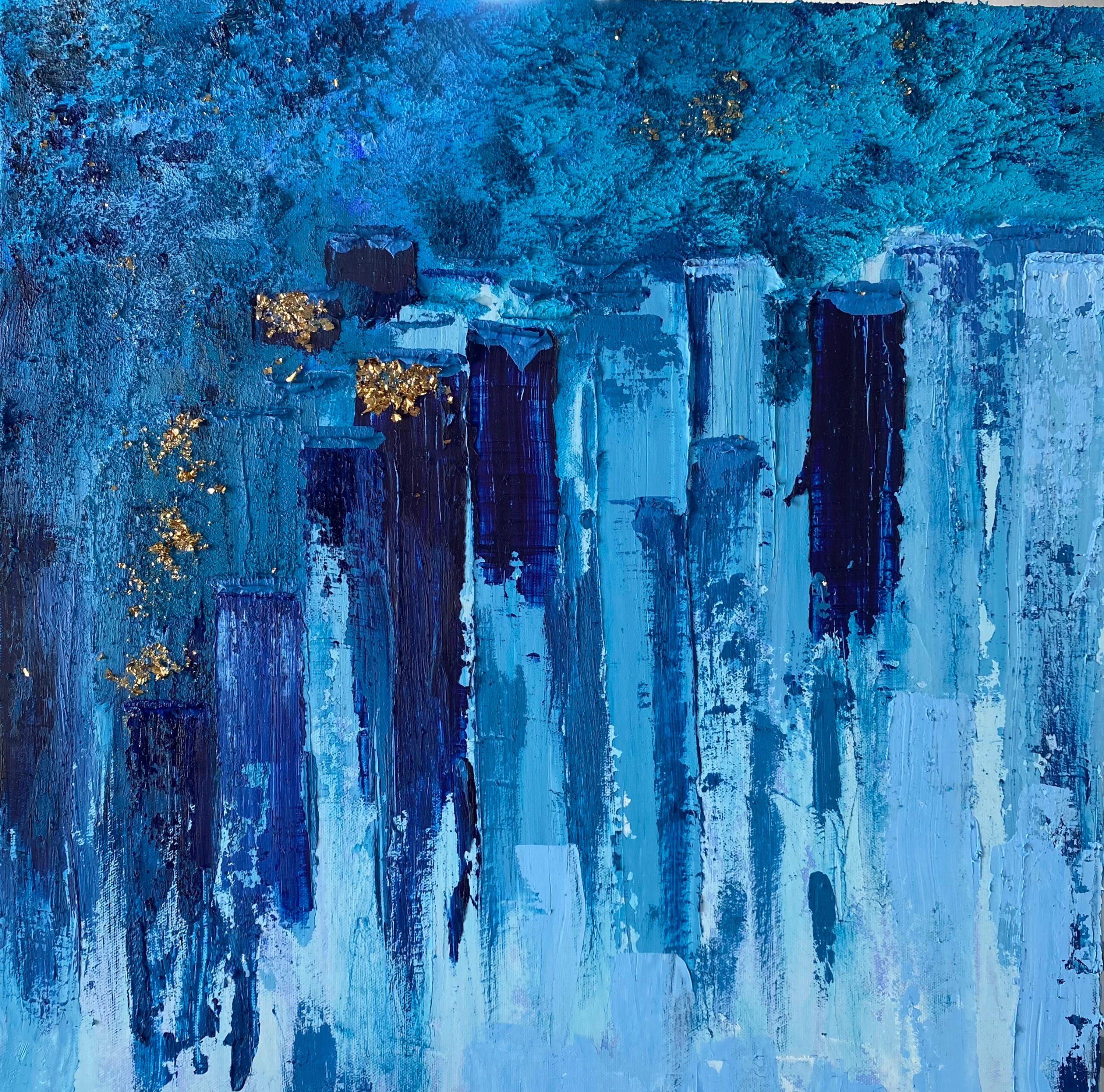 Abstract Oil and cold was on canvas